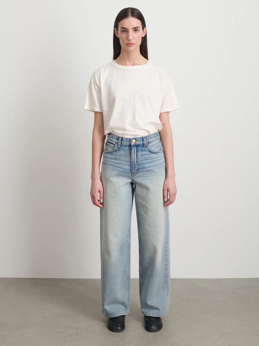 B SIDES Elissa Wide Leg Jeans in Art Wash
